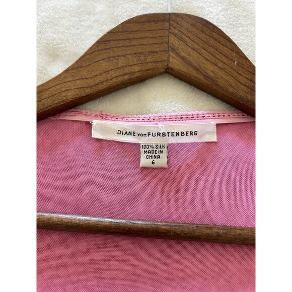 VTG Diane Von Furtensberg Dress Size 6 Ditsy 100% Silk Abstract Romantic 90s Y2k - Picture 10 of 12